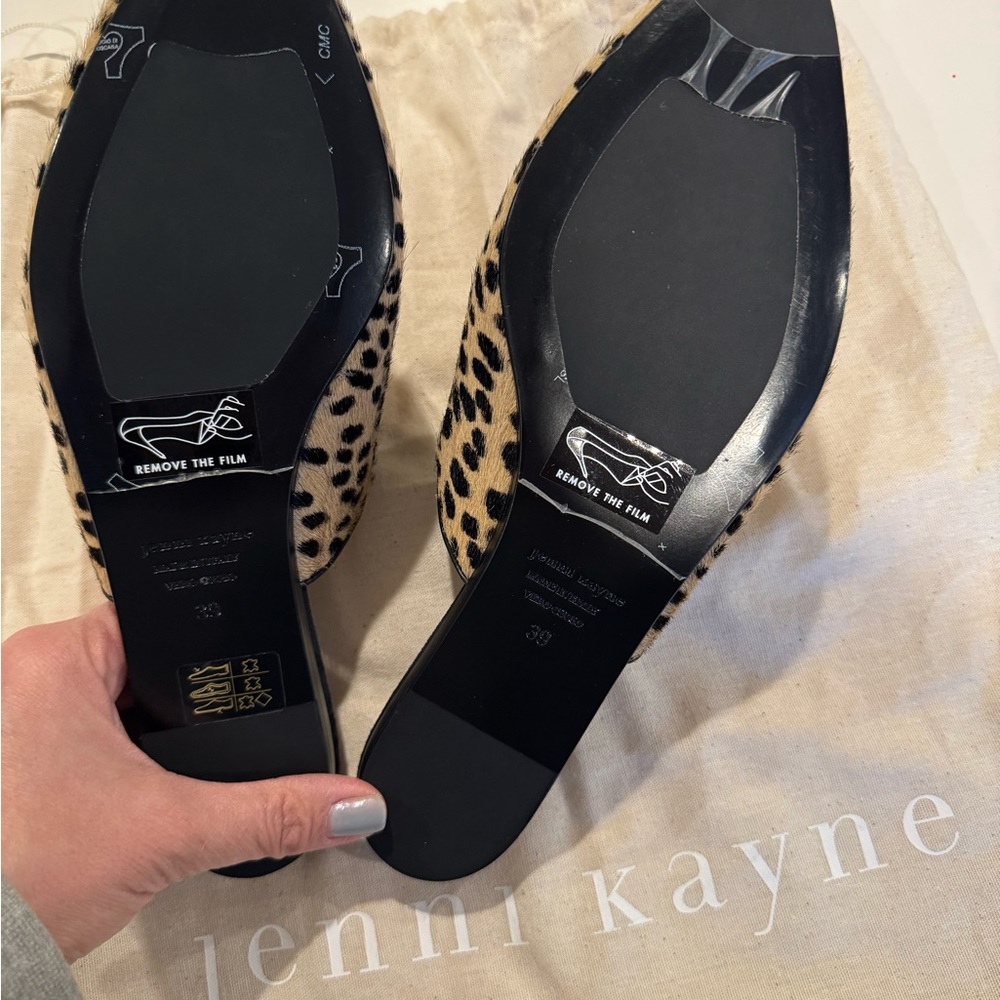 Jenni Kayne Pony Hair Leopard Print Mules EU 39 / US 9 **BRAND NEW** - Picture 3 of 8